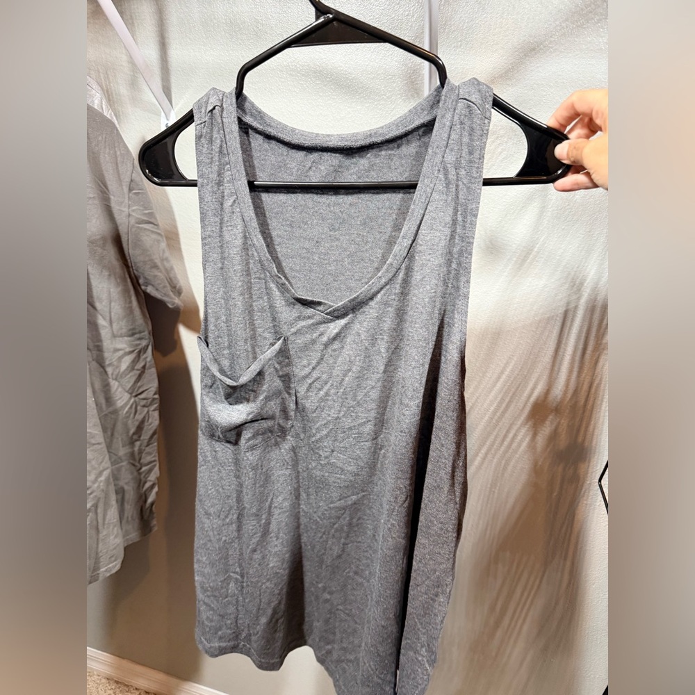 Gray Sleeveless Tank Top